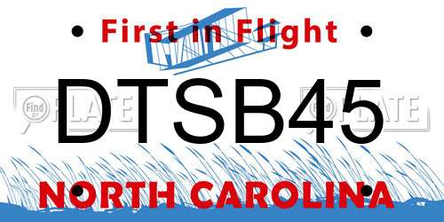 DTSB45 North Carolina License Plate