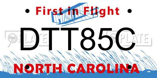 DTT85C North Carolina License Plate