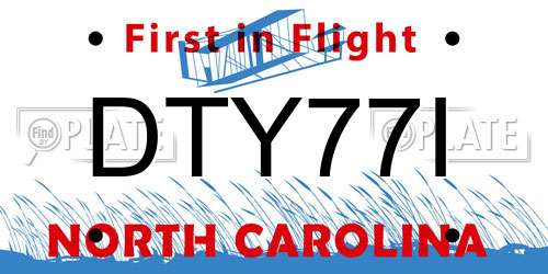 DTY77I North Carolina License Plate