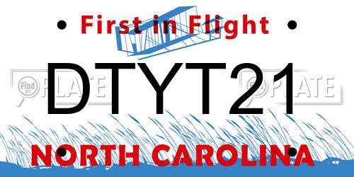DTYT21 North Carolina License Plate