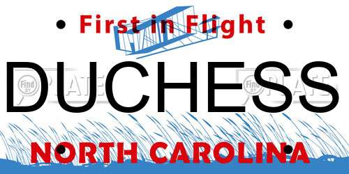 DUCHESS North Carolina License Plate