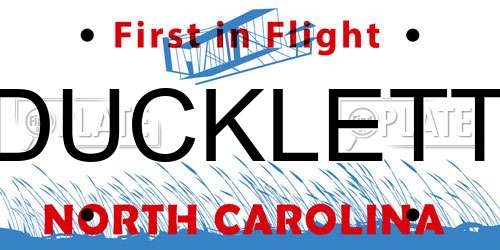 DUCKLETT North Carolina License Plate