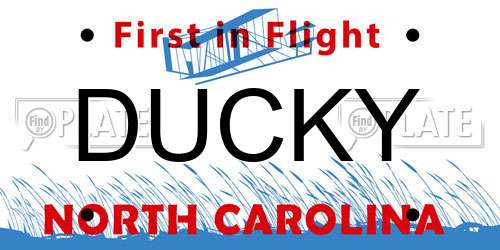 DUCKY North Carolina License Plate