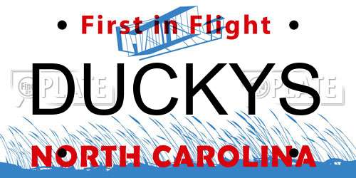 DUCKYS North Carolina License Plate