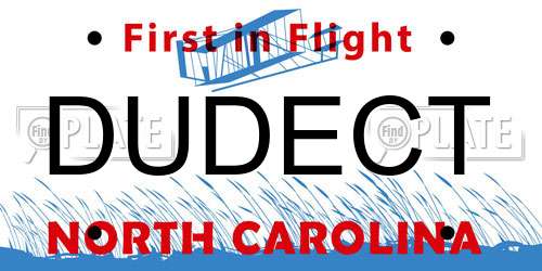 DUDECT North Carolina License Plate