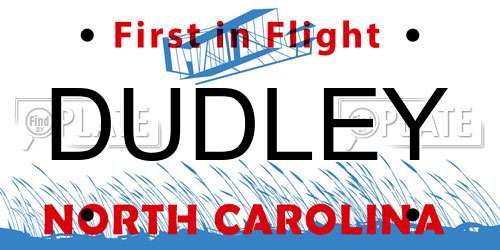 DUDLEY North Carolina License Plate