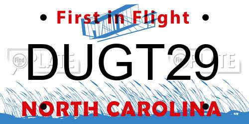 DUGT29 North Carolina License Plate