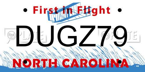 DUGZ79 North Carolina License Plate