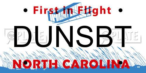 DUNSBT North Carolina License Plate