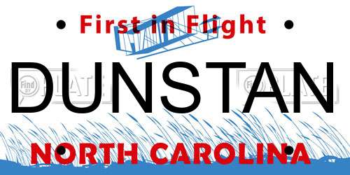 DUNSTAN North Carolina License Plate