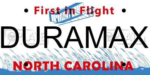 DURAMAX North Carolina License Plate