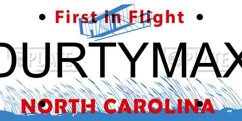 DURTYMAX North Carolina License Plate