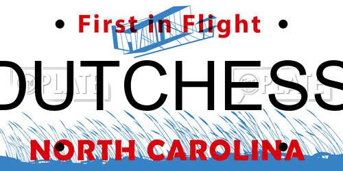 DUTCHESS North Carolina License Plate