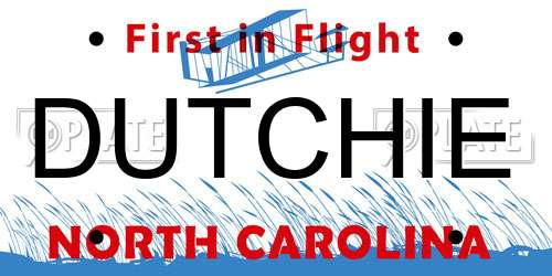 DUTCHIE North Carolina License Plate