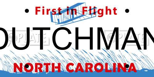 DUTCHMAN North Carolina License Plate