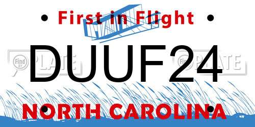 DUUF24 North Carolina License Plate