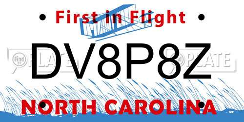 DV8P8Z North Carolina License Plate