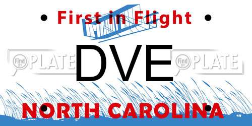 DVE North Carolina License Plate