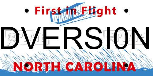 DVERSI0N North Carolina License Plate