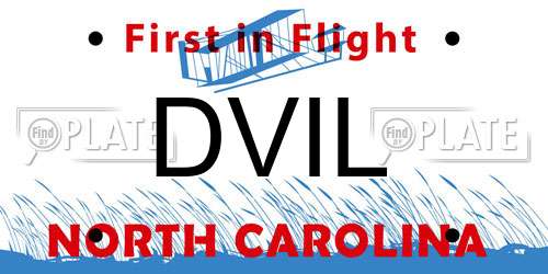 DVIL North Carolina License Plate