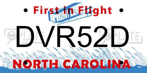 DVR52D North Carolina License Plate