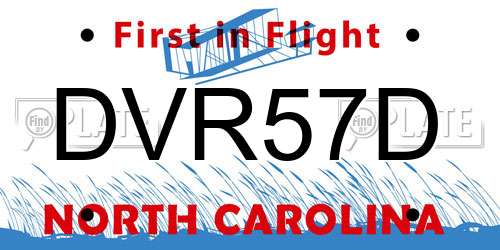 DVR57D North Carolina License Plate