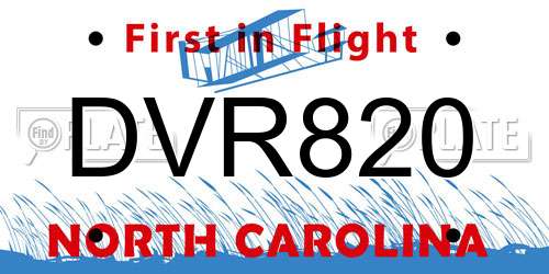 DVR820 North Carolina License Plate