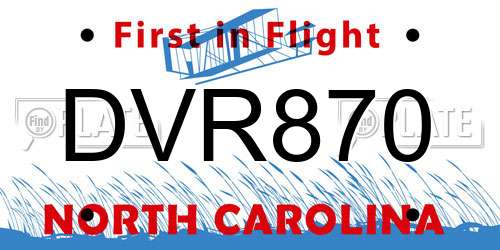 DVR870 North Carolina License Plate