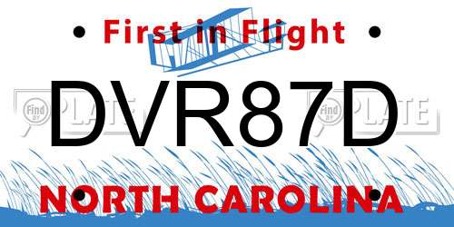 DVR87D North Carolina License Plate