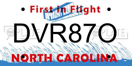 DVR87O North Carolina License Plate