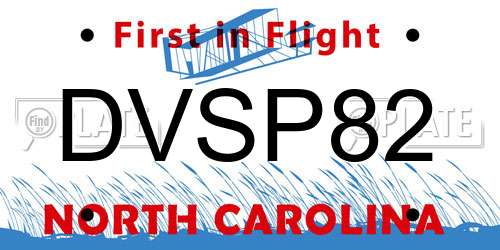 DVSP82 North Carolina License Plate
