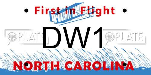 DW1 North Carolina License Plate