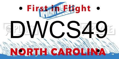 DWCS49 North Carolina License Plate