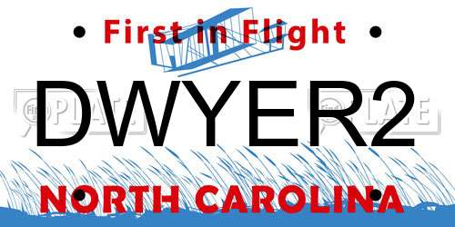 DWYER2 North Carolina License Plate