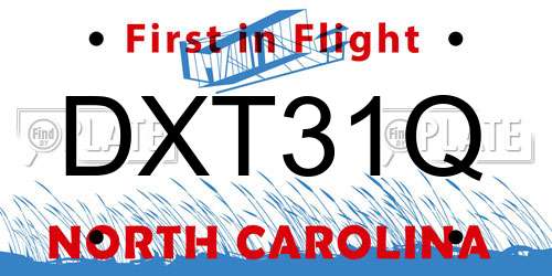 DXT31Q North Carolina License Plate