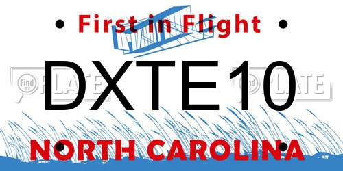 DXTE10 North Carolina License Plate