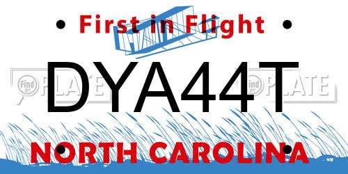 DYA44T North Carolina License Plate