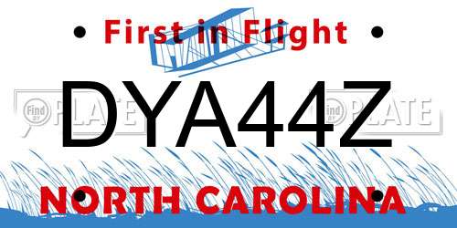 DYA44Z North Carolina License Plate