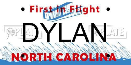 DYLAN North Carolina License Plate
