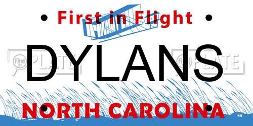 DYLANS North Carolina License Plate