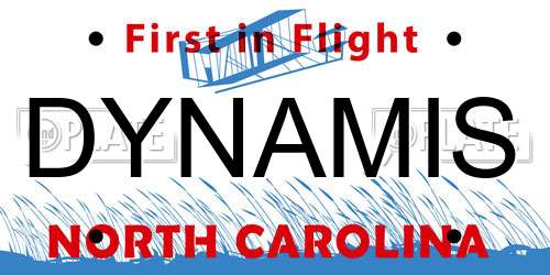 DYNAMIS North Carolina License Plate