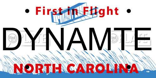 DYNAMTE North Carolina License Plate