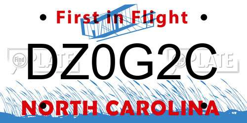 DZ0G2C North Carolina License Plate