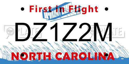 DZ1Z2M North Carolina License Plate