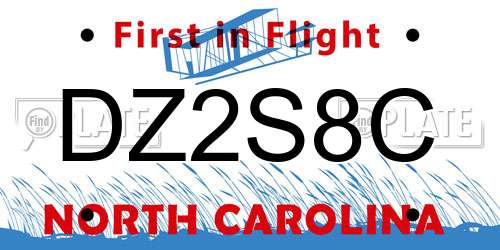 DZ2S8C North Carolina License Plate
