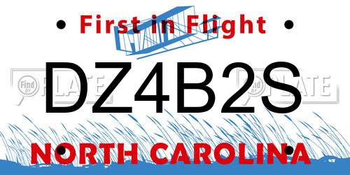 DZ4B2S North Carolina License Plate