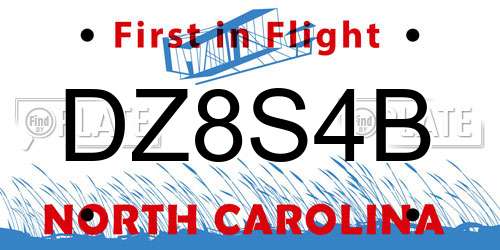 DZ8S4B North Carolina License Plate