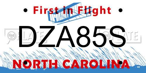 DZA85S North Carolina License Plate