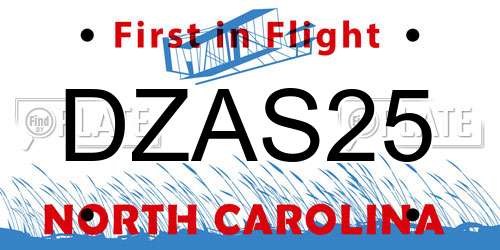DZAS25 North Carolina License Plate