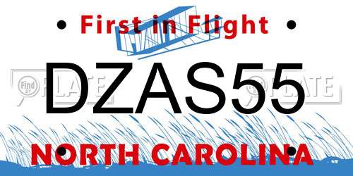 DZAS55 North Carolina License Plate